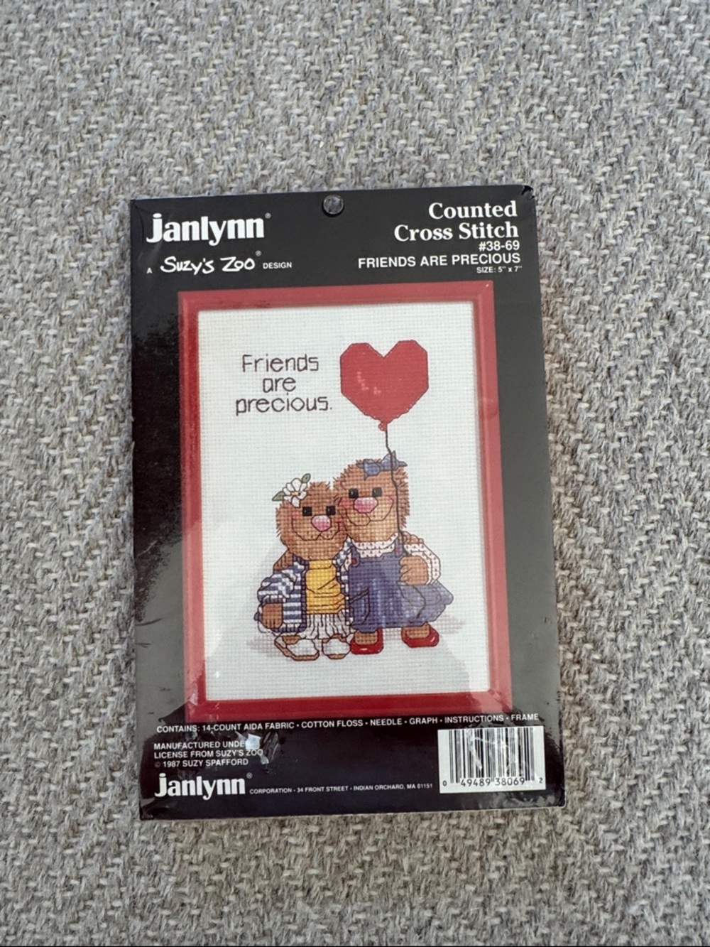 Janlynn "Friends Are Precious" Counted Cross Stitch Kit - Red Accent